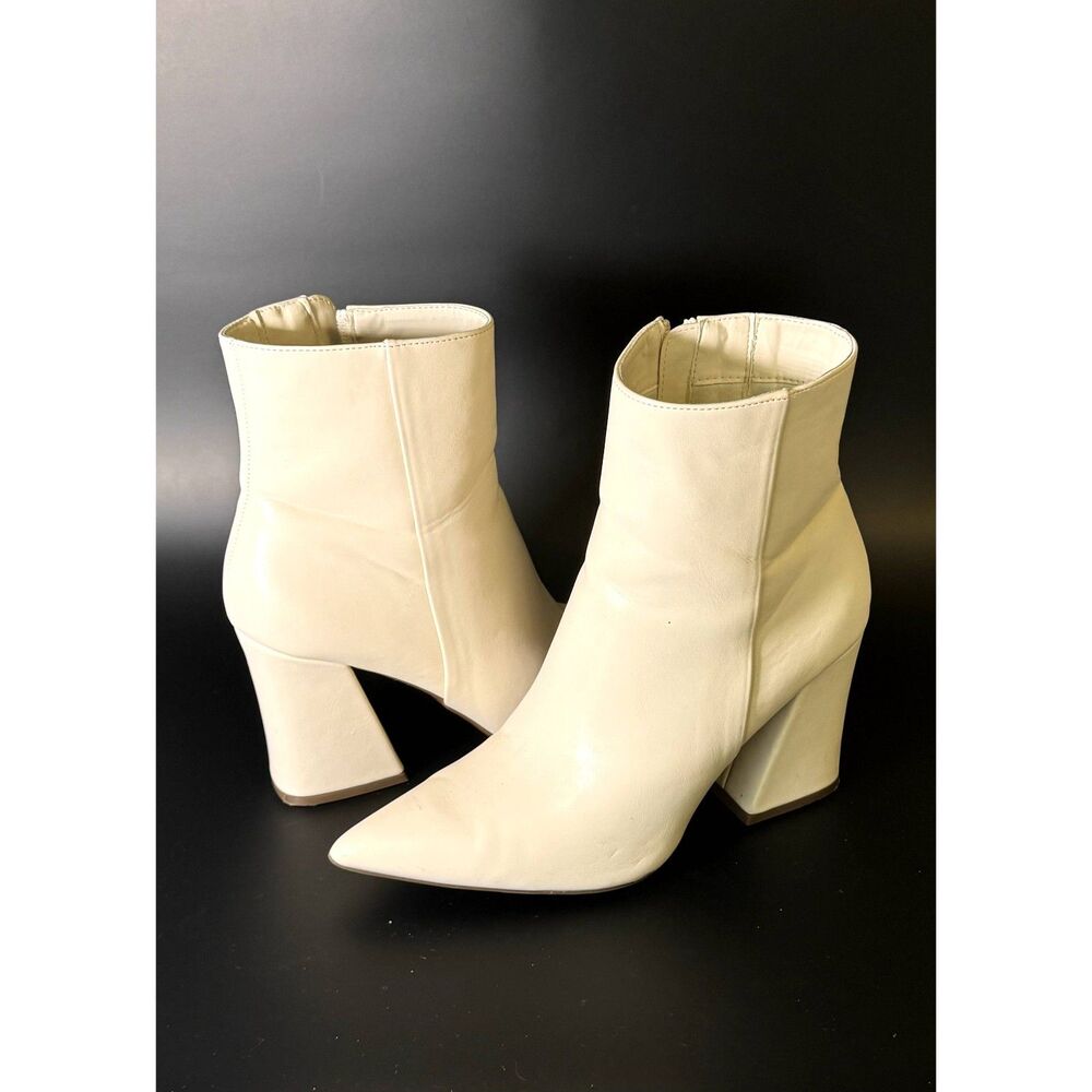 MADDEN GIRL "CODY" LEATHER WESTERN-BOOTIES BONE COLOR US Sz 9